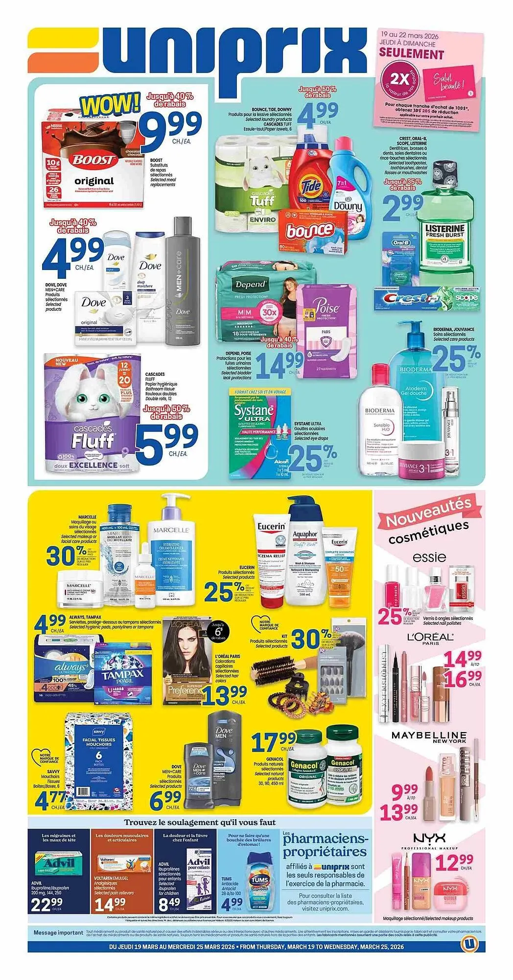 Uniprix flyer from March 18 to March 25 2026 - flyer page 1