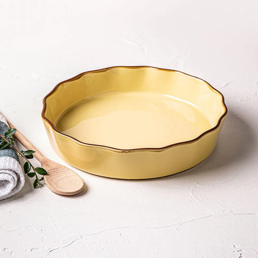 KSP Tuscana Round Fluted Pie Dish (Yellow)
