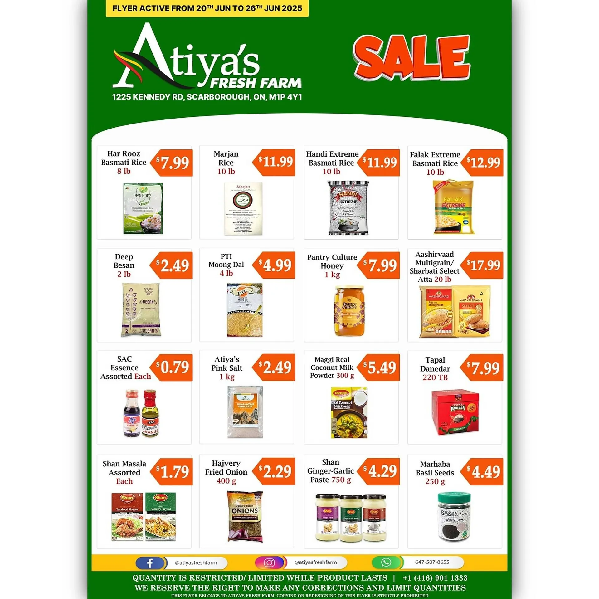 Atiya's Fresh Farm flyer from June 20 to June 26 2025 - flyer page 1