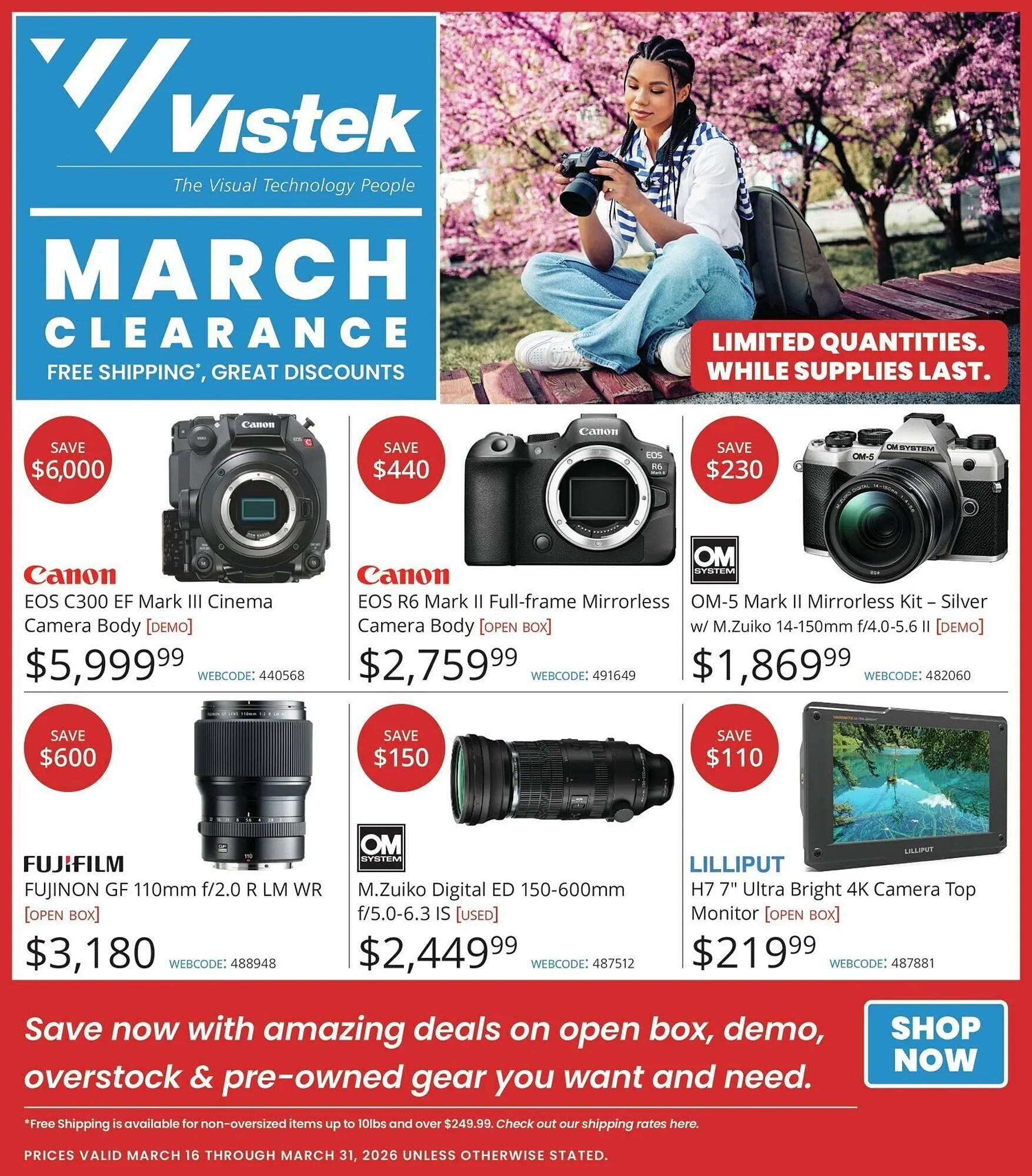 Vistek flyer from March 16 to April 1 2026 - flyer page 1