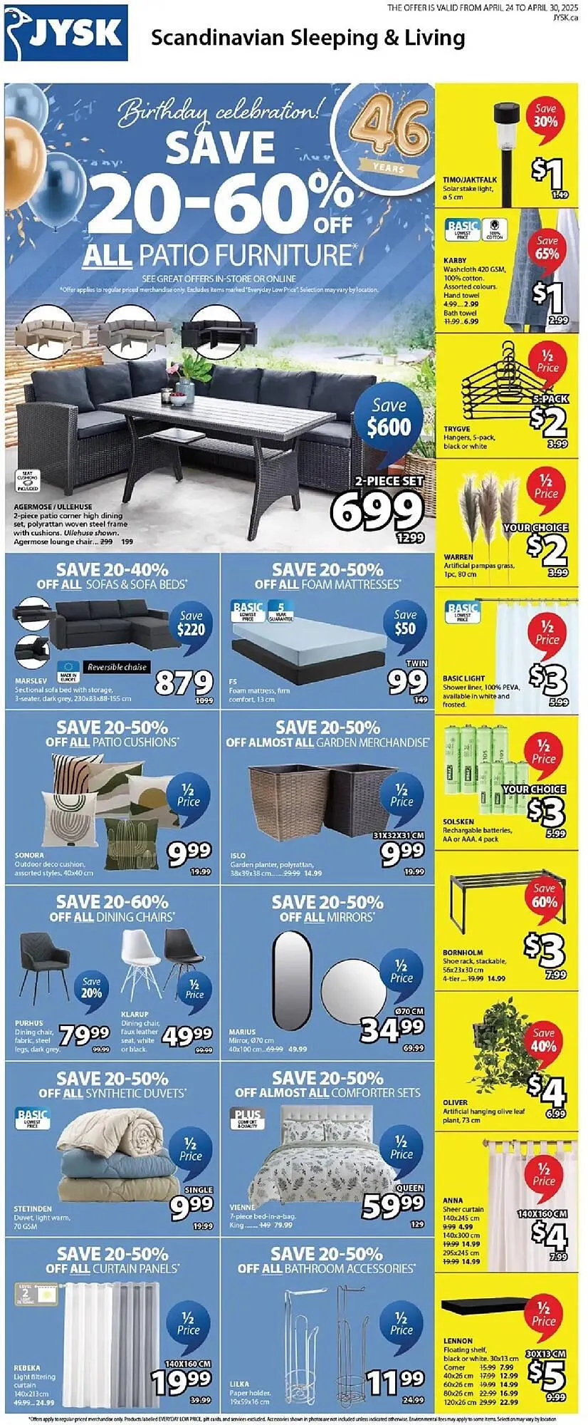 JYSK flyer from April 24 to April 30 2025 - flyer page 1