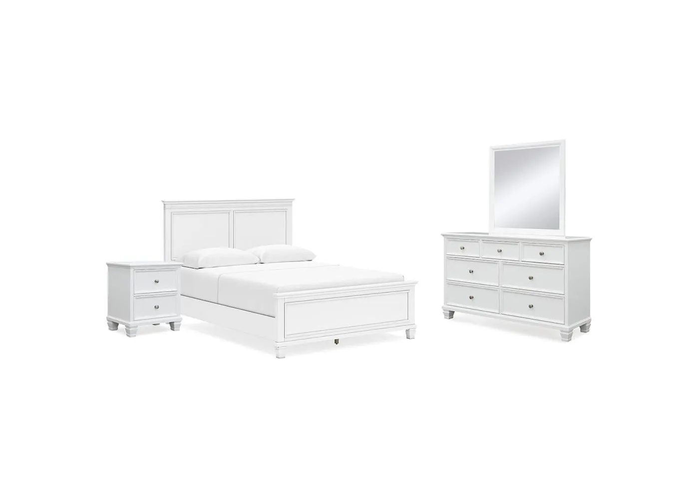 Fortman 6 Piece Panel Bedroom - White - Queen