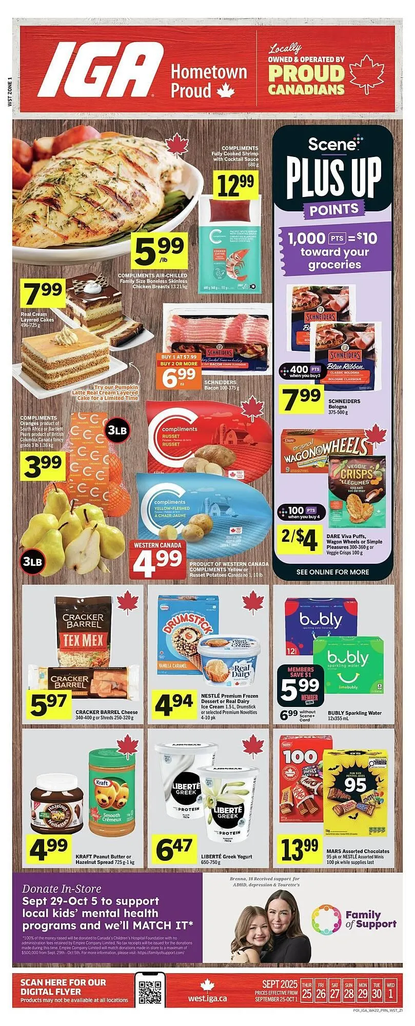 IGA flyer from September 26 to October 17 2025 - flyer page 1