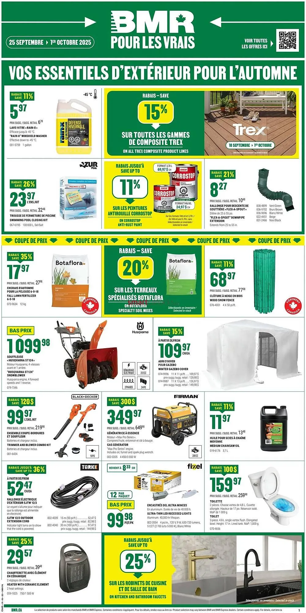 BMR flyer from September 25 to October 1 2025 - flyer page 1