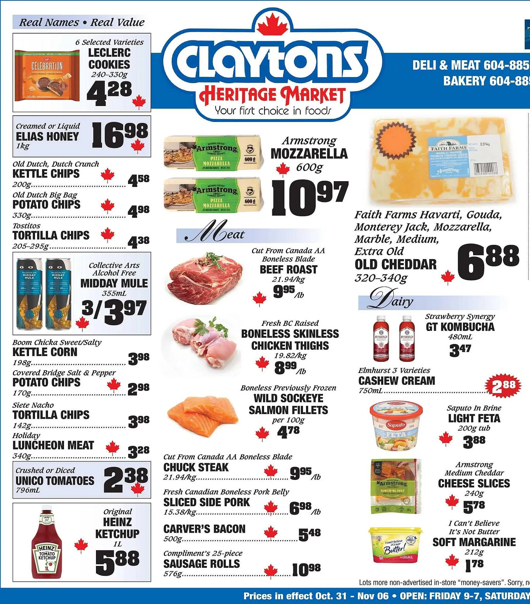 Claytons Heritage Market flyer from October 31 to November 6 2025 - flyer page 1