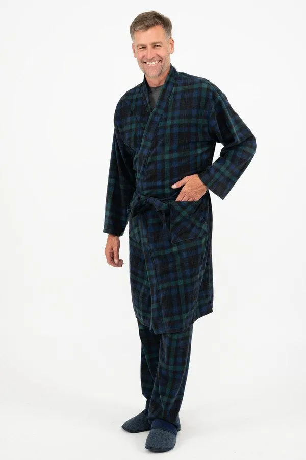Men's pressed micropolar printed robe