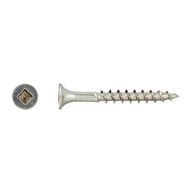 Deck Screw Stainless Steel Square Bugle Head Regular Wood Point - 100/Box, 6 x 1 1/2 in