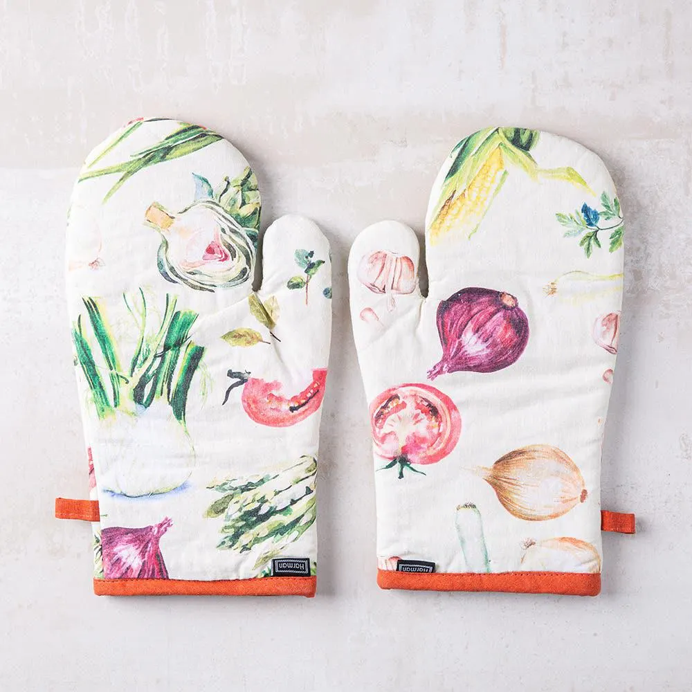 Harman Gourmet 'Fresh Veggies' Cotton Oven Mitt S/2 (Multi Colour)