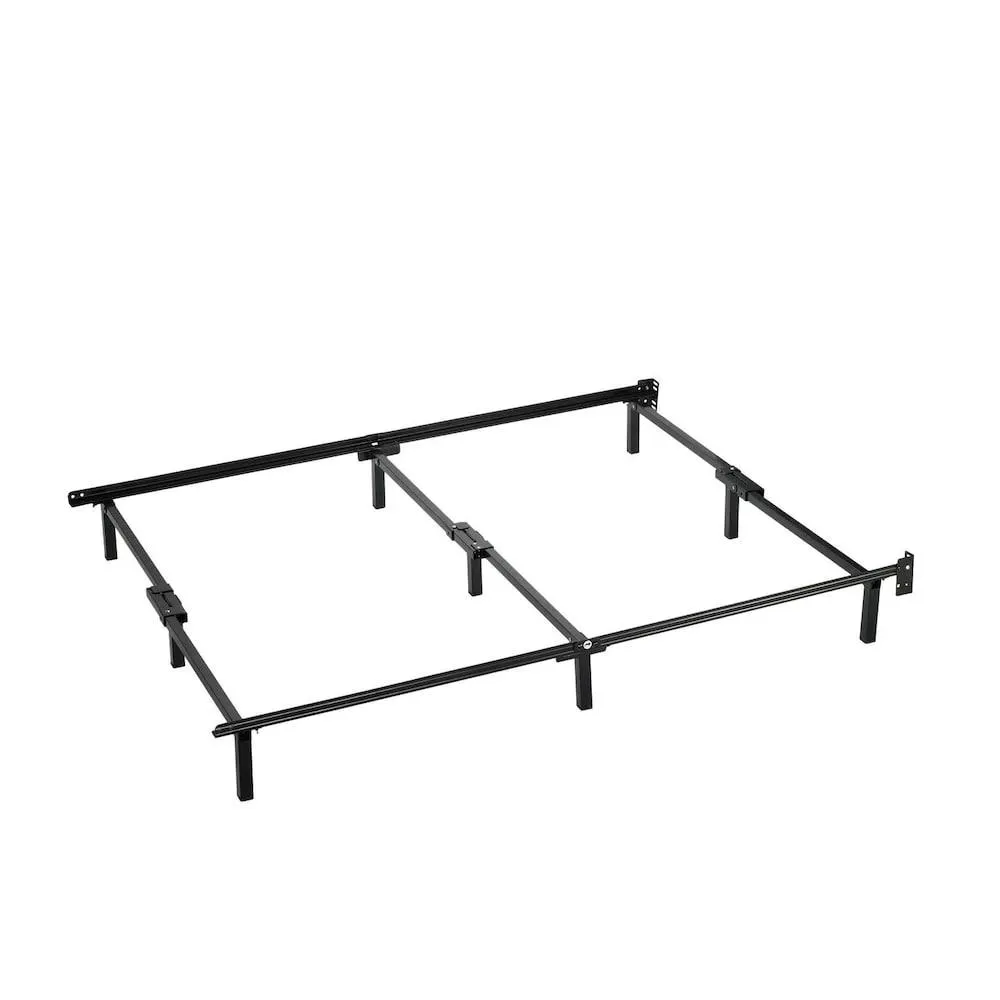 Zinus Compack Adjustable Steel Bed Frame in Black Fits Full to King