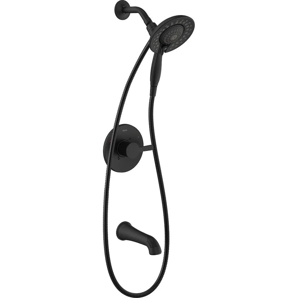 Greydon In2ition Single-Handle 5-Setting WaterSense Tub and Shower in Black (Valve Included)