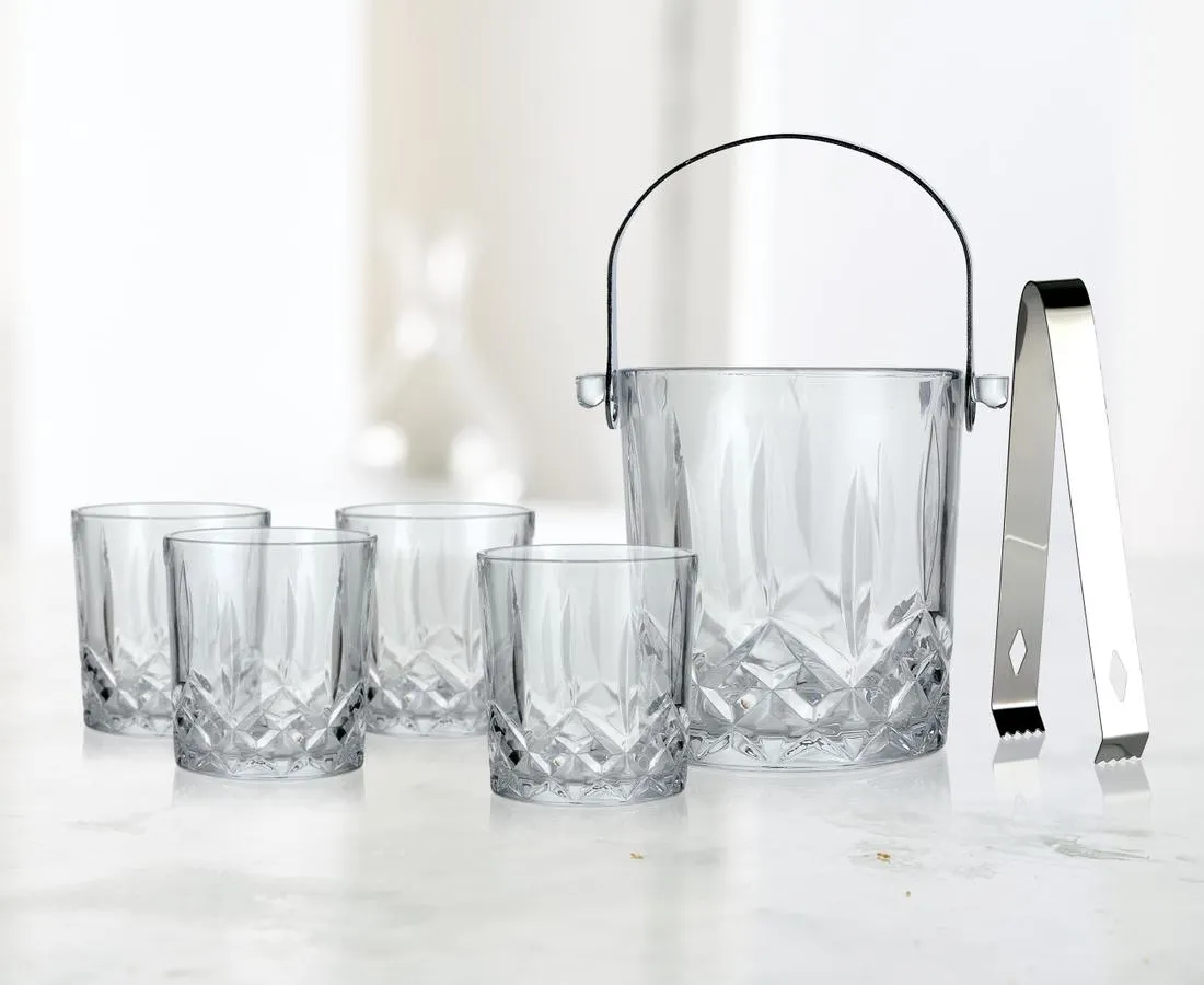 Highland Glasses and Ice Bucket with Tongs