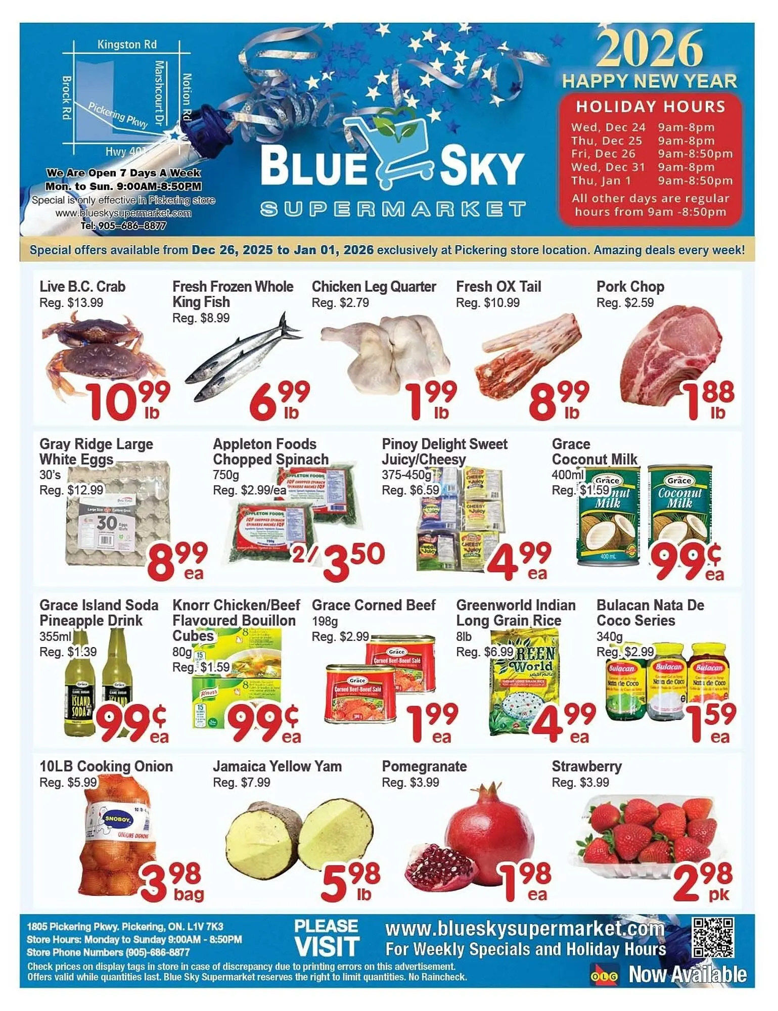 Blue Sky Supermarket flyer from December 26 to January 1 2026 - flyer page 1