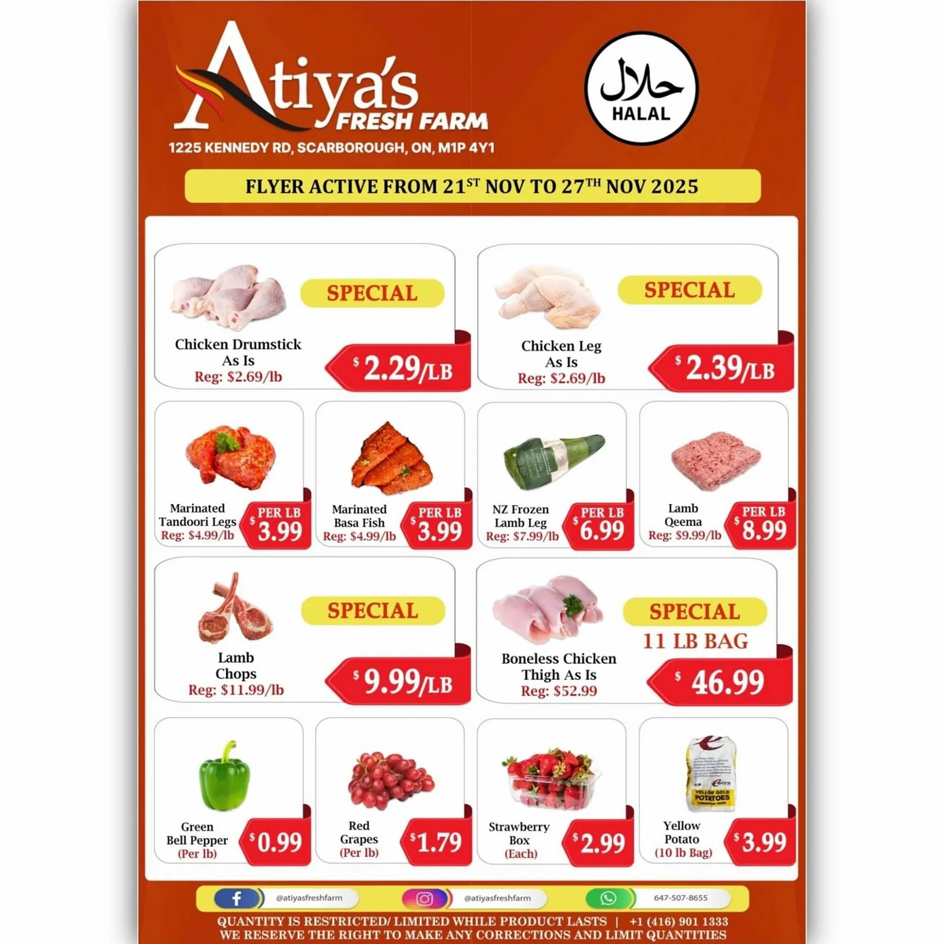 Atiya's Fresh Farm flyer from November 21 to November 27 2025 - flyer page 1