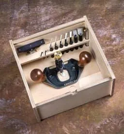 Veritas Large Router Plane, Box & Metric Blades Set