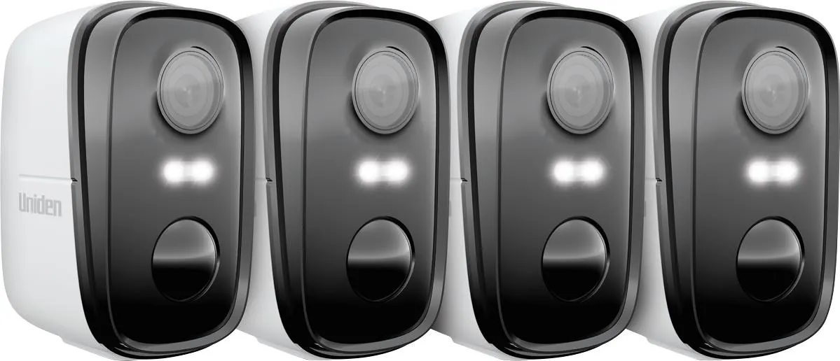 Uniden SoloX Pro 2K Outdoor Wireless Spotlight Camera (4 Pack)
