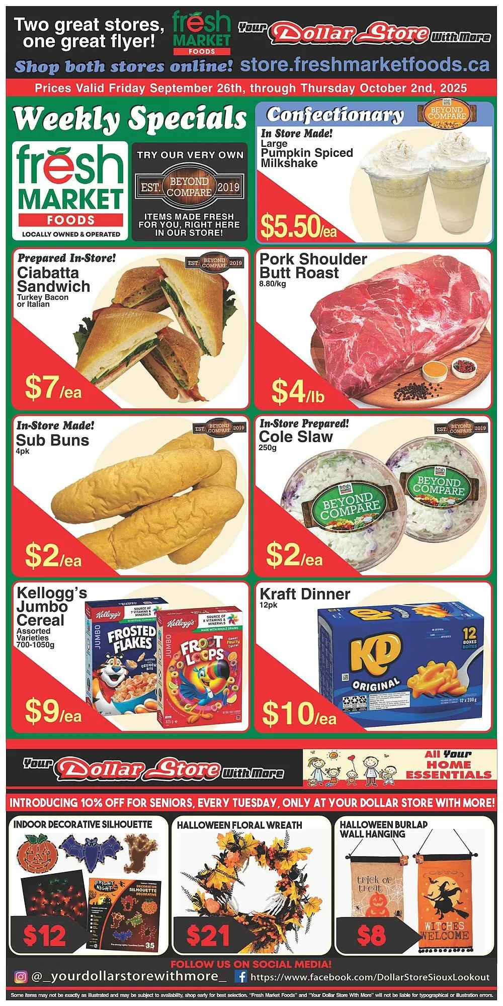 Fresh Market Foods flyer from September 26 to October 2 2025 - flyer page 1