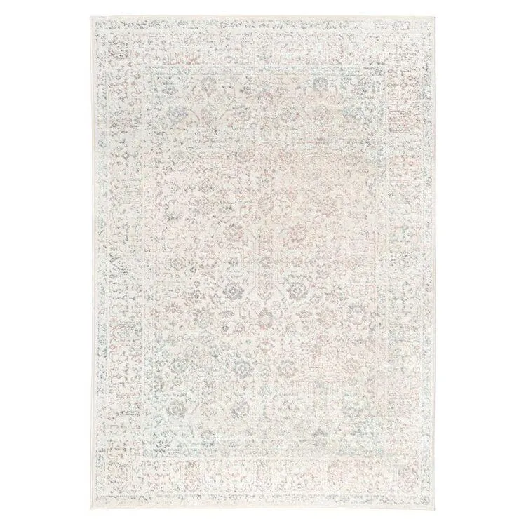 Loopsie Rye Traditional Floral Rug Cream