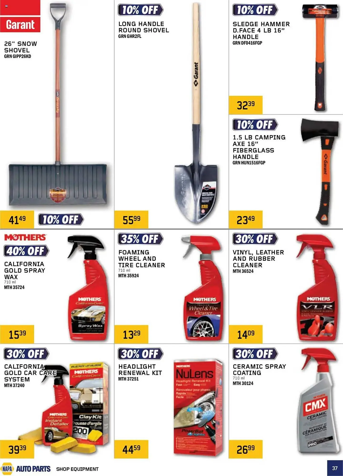 NAPA Auto Parts flyer from October 1 to January 1 2026 - flyer page 37