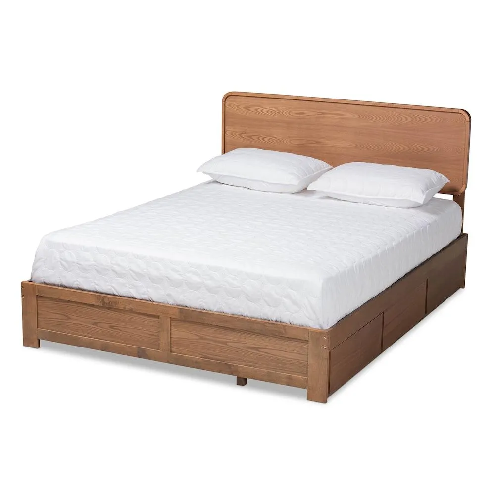 Eleni King Platform Storage Bed in Ash Walnut