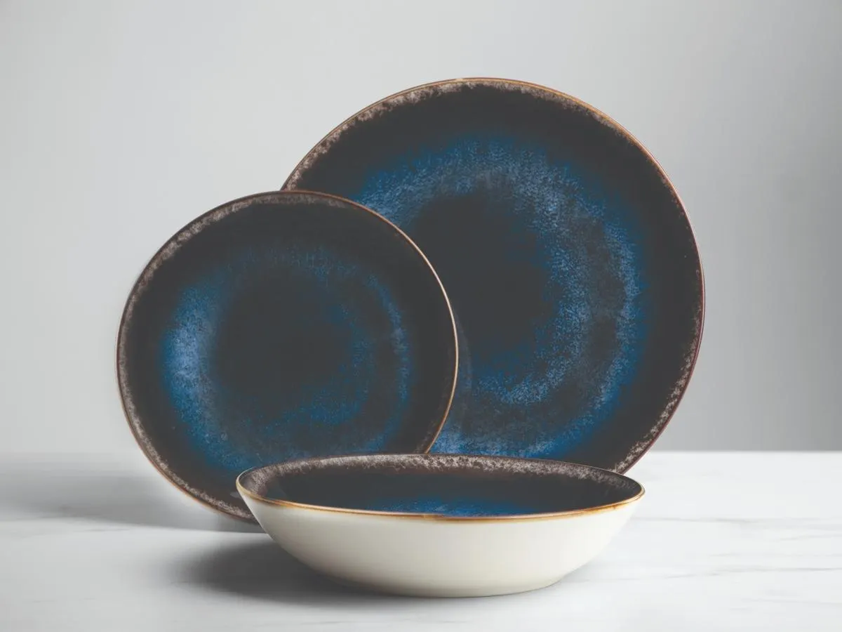 LISBON REACTIVE BLUE 12PC DINNERWARE