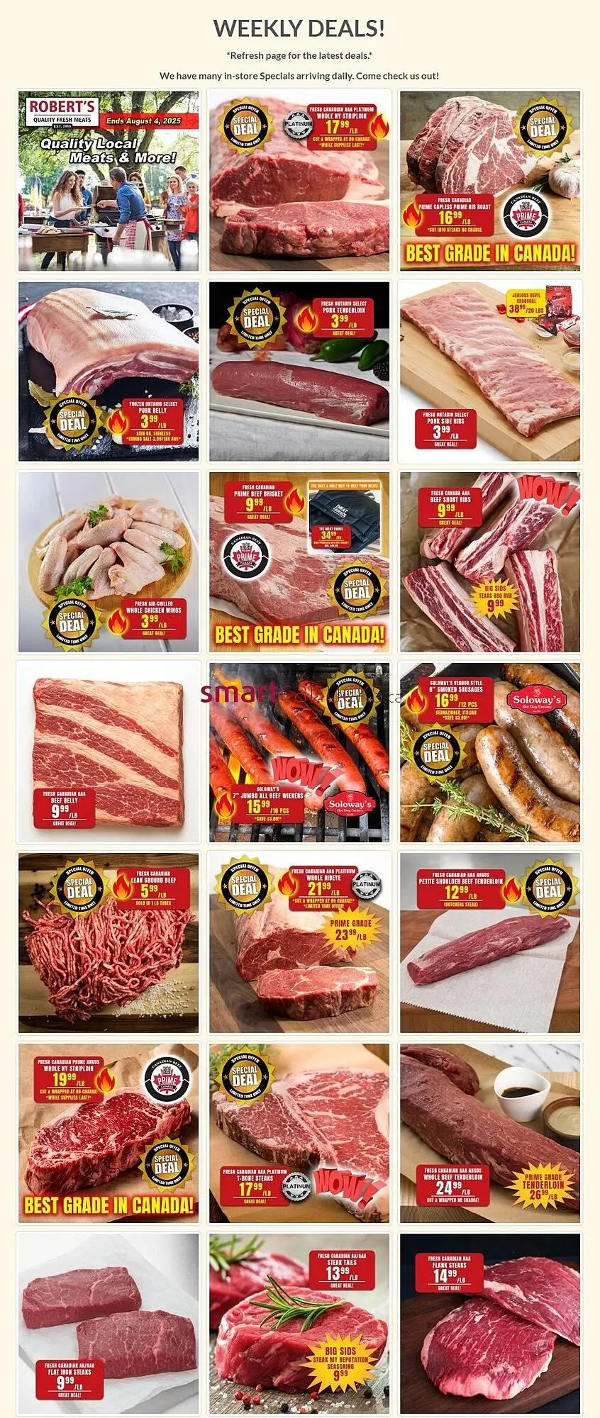 Roberts Fresh and Boxed Meats flyer from July 31 to August 6 2025 - flyer page 1