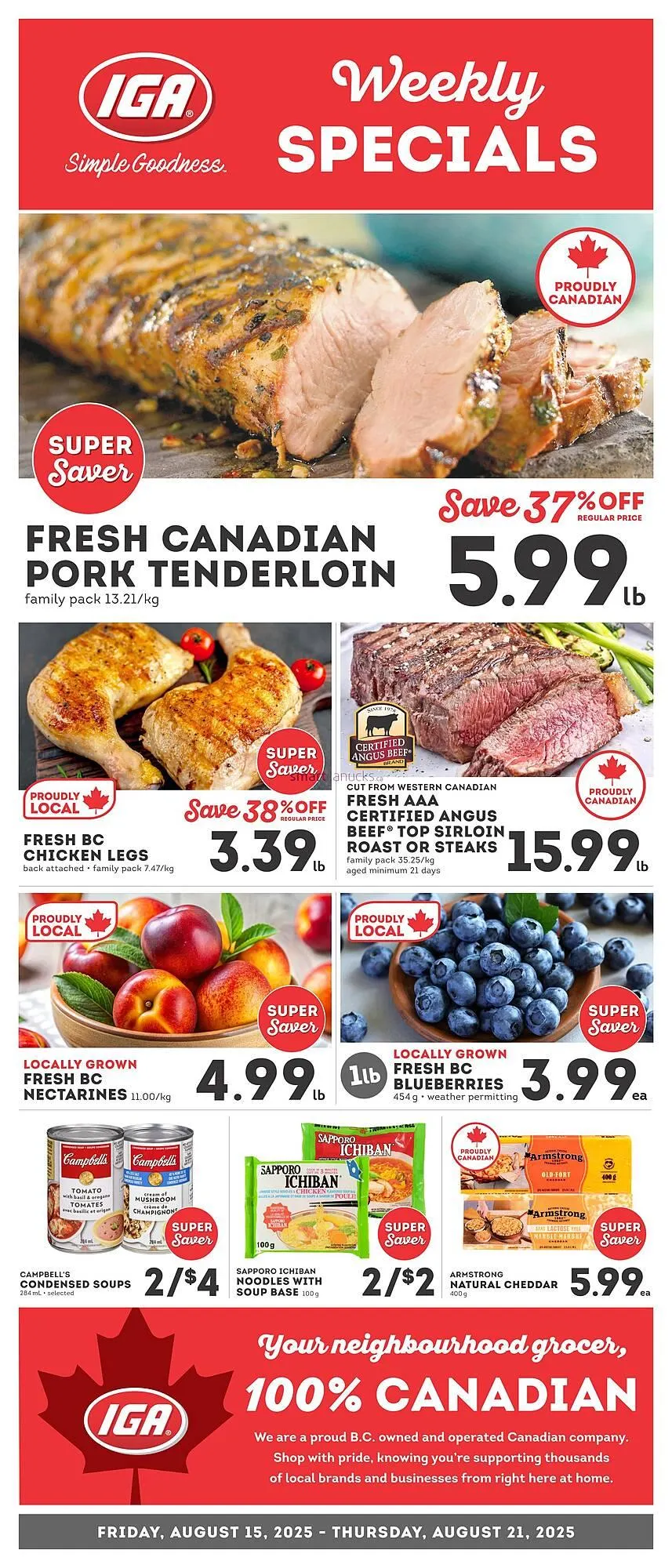 IGA flyer from August 14 to September 24 2025 - flyer page 1