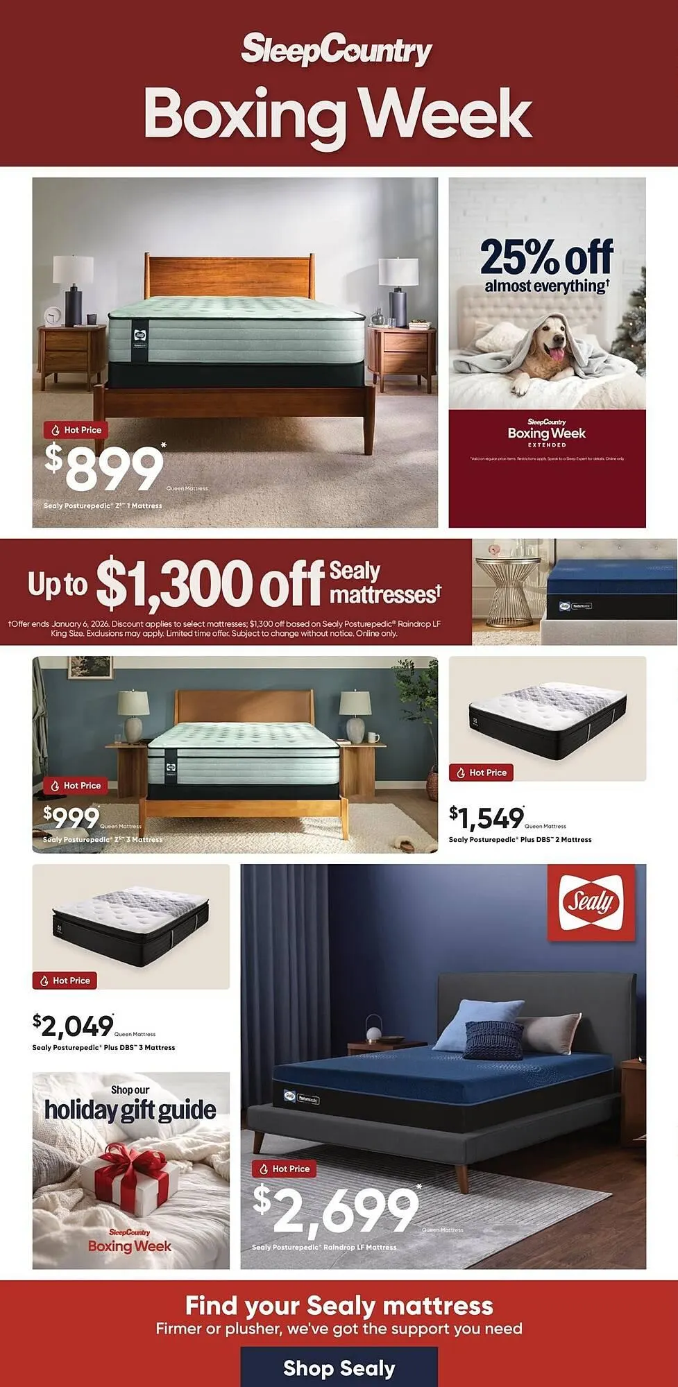Sleep Country flyer from December 29 to January 6 2026 - flyer page 1