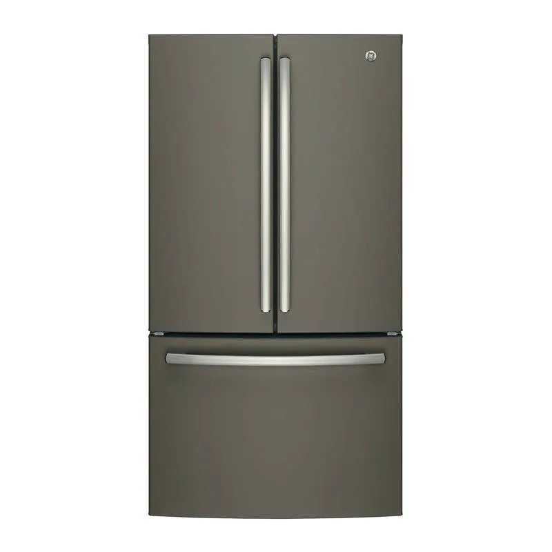GE Réfrigérateur 27 pi3 36 po Ardoise Congélateur en bas, Portes françaises - GNE27JMMES