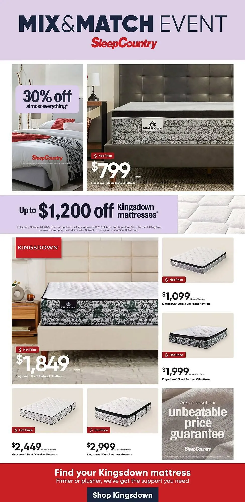 Sleep Country flyer from October 2 to October 15 2025 - flyer page 1