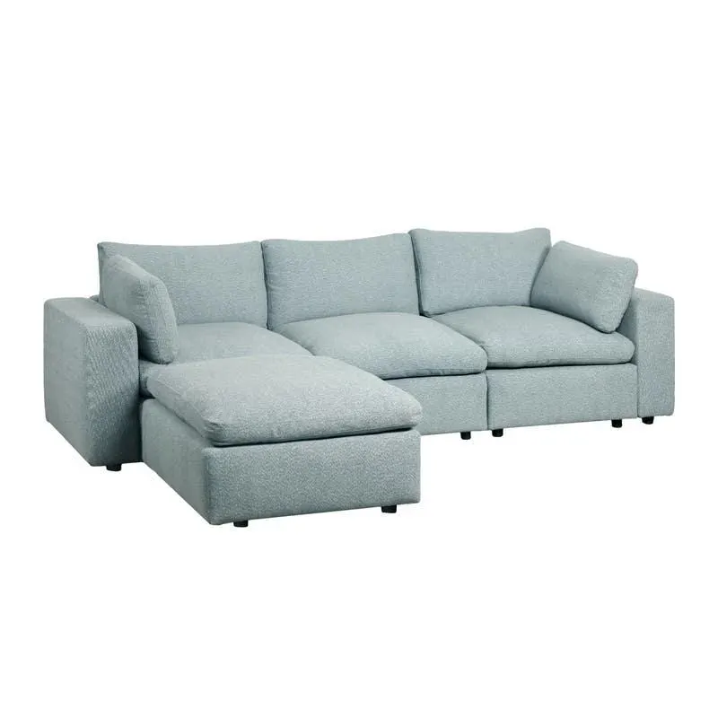 Sofa modulaire avec ottoman gris - 6 mcx