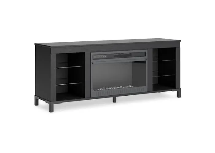 Cayberry TV Stand with Fireplace - Black