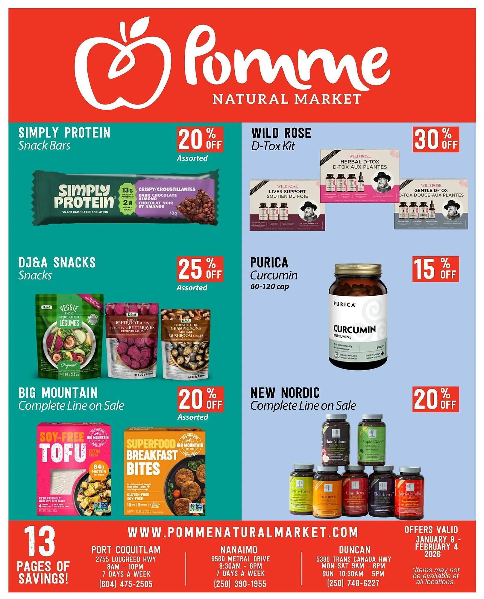 Pomme Natural Market flyer from January 8 to February 4 2026 - flyer page 1