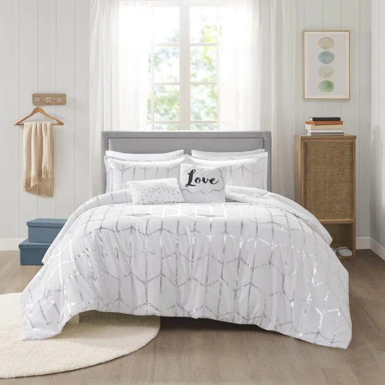Raina Metallic Printed Comforter Set