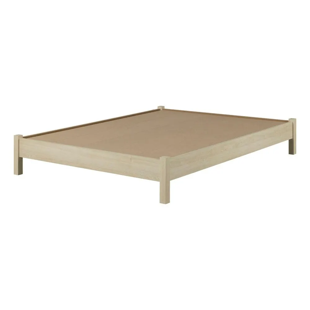 Step One Essential Queen Platform Bed in Bleached Oak, 63.5 in. x 82.75 in. x 13.5 in.