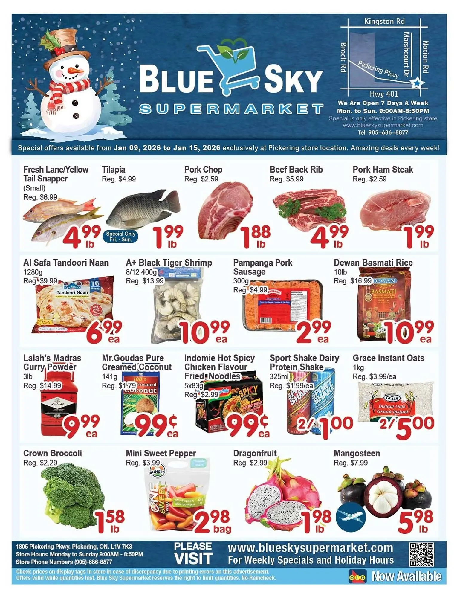 Blue Sky Supermarket flyer from January 9 to January 15 2026 - flyer page 1
