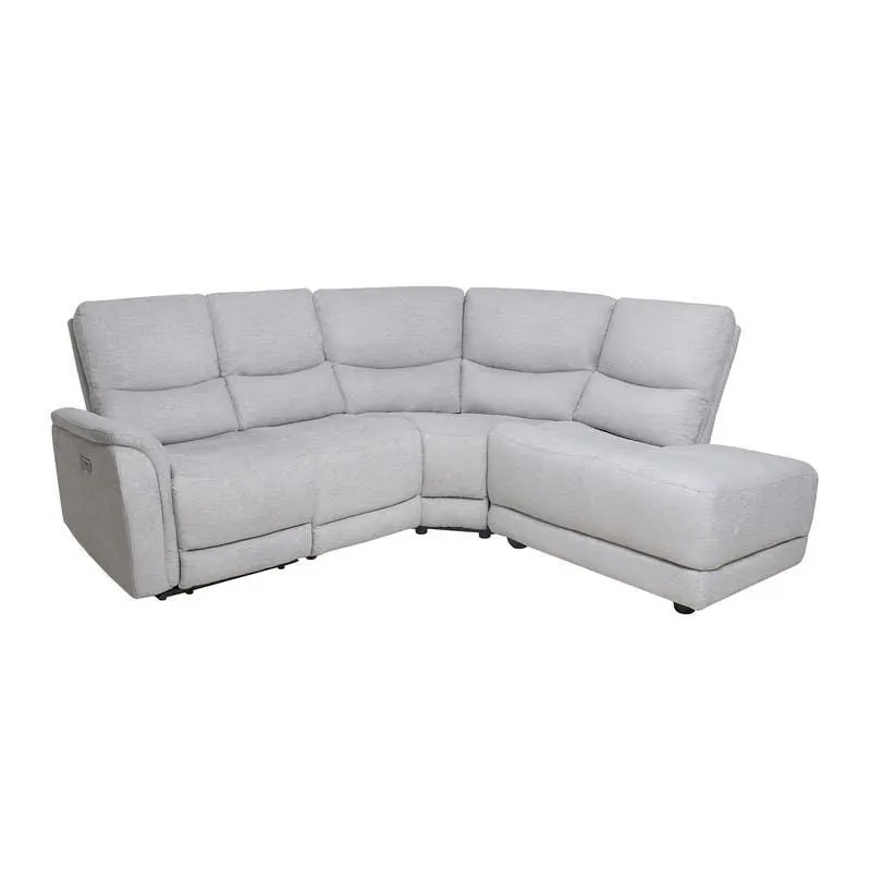 Sectionnel avec fauteuil inclinable électrique - gris