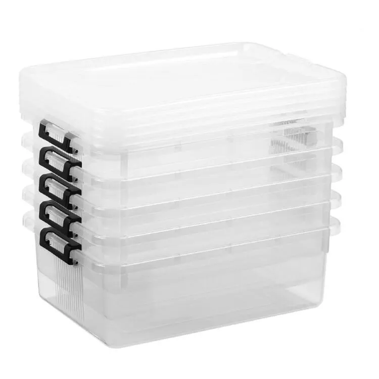 Lock Stock & Barrel 10L Storage Box 5 Pack Clear/Blue 10 L