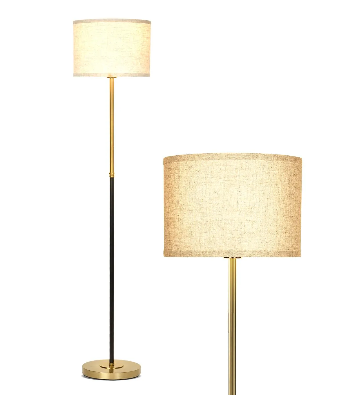 Emery Led Standing Floor Lamp With Drum Shade