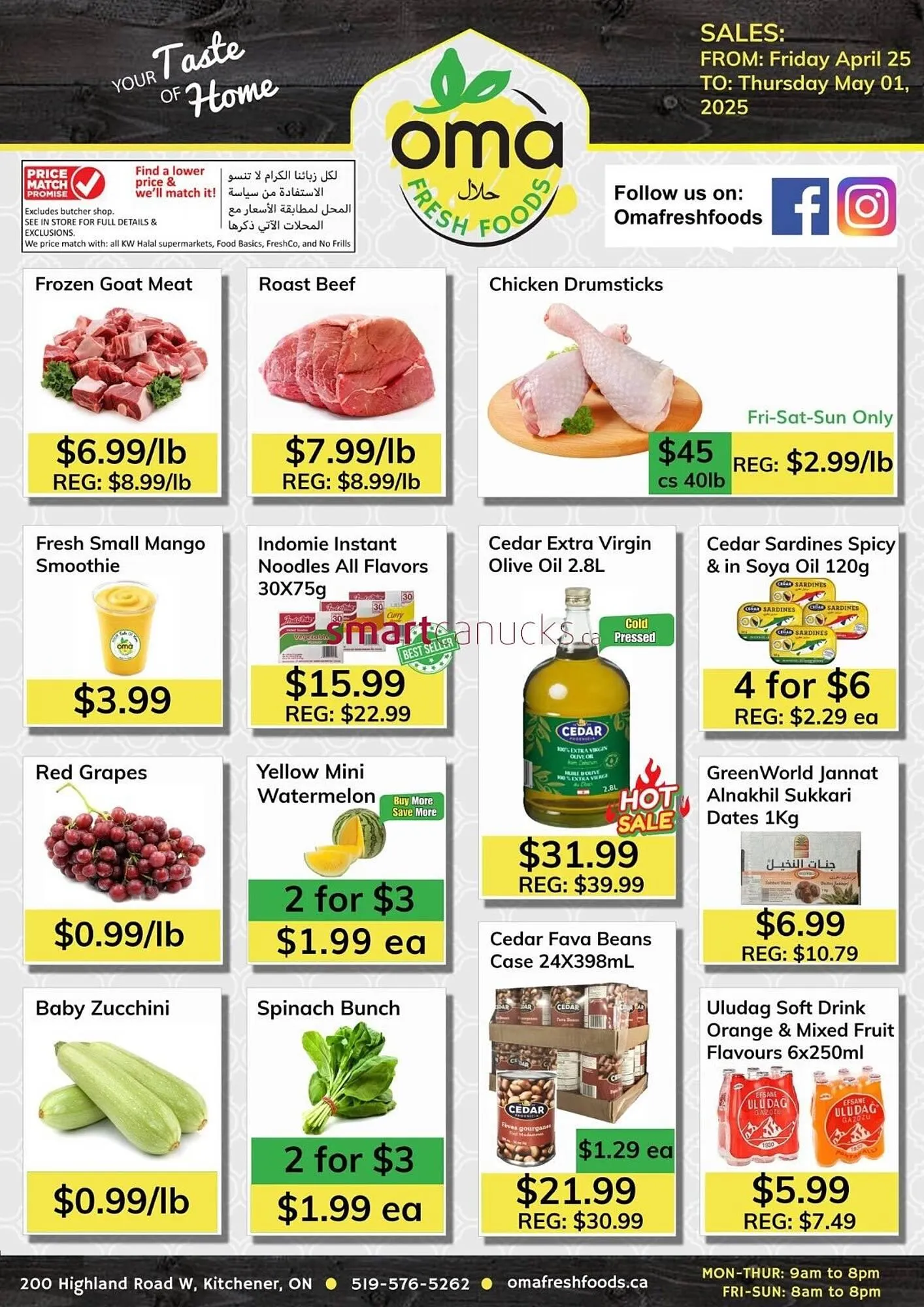 Oma Fresh Foods flyer from April 25 to May 1 2025 - flyer page 1