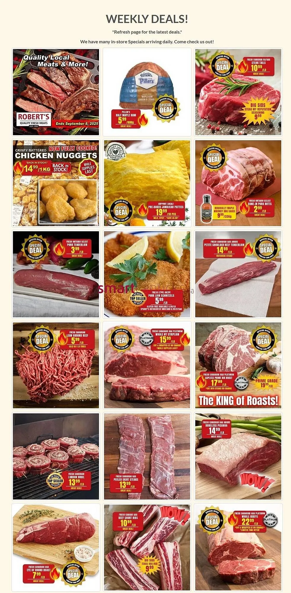 Roberts Fresh and Boxed Meats flyer from September 5 to September 11 2025 - flyer page 1