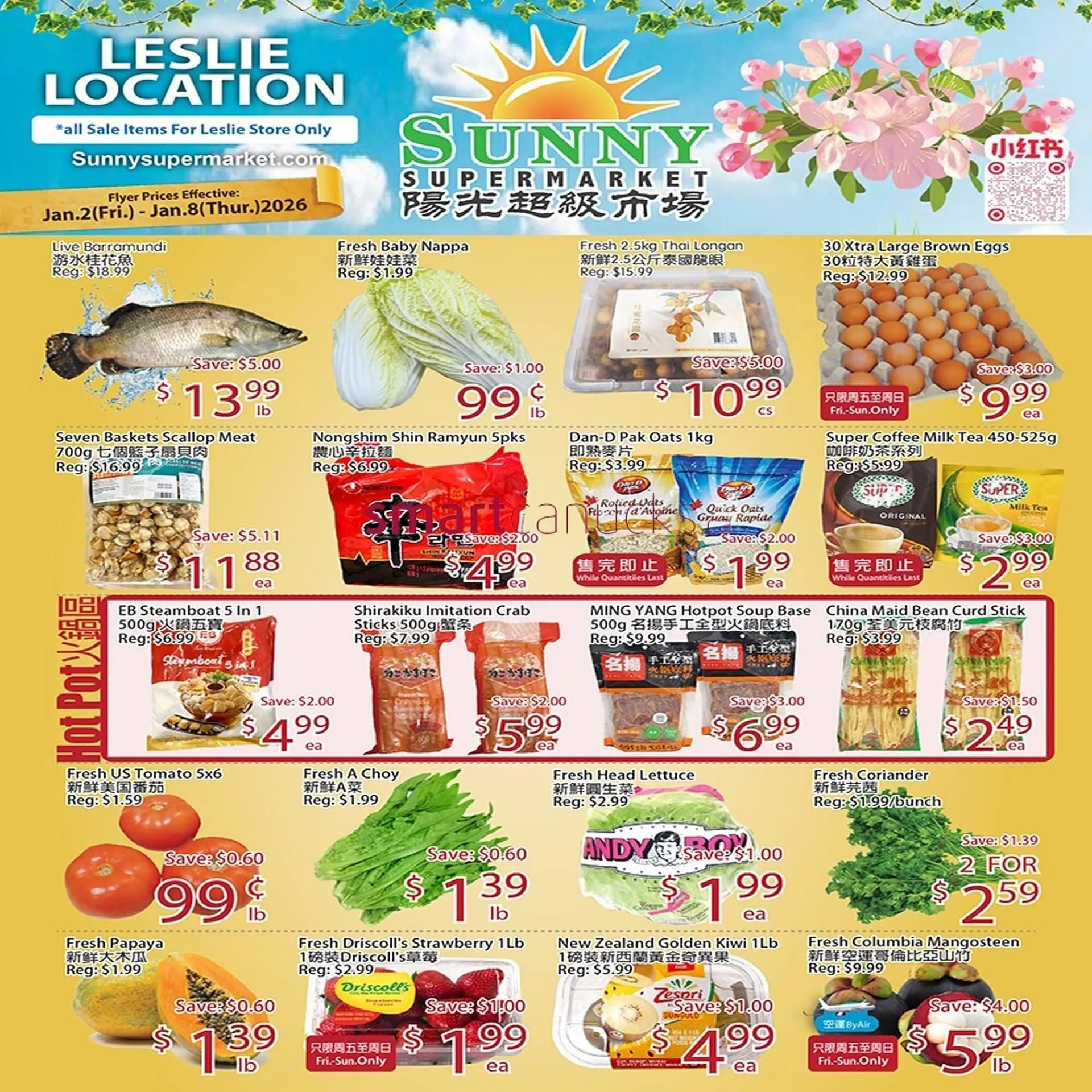 Sunny Food Mart flyer from January 2 to January 8 2026 - flyer page 1