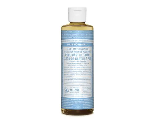 Dr. Bronner's 18-In-1 Pure-Castile Soap Liquid Baby Unscented 237mL