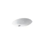 Caxton(R) Oval 19 inch x 15 inch under-mount bathroom sink with overflow and clamp assembly