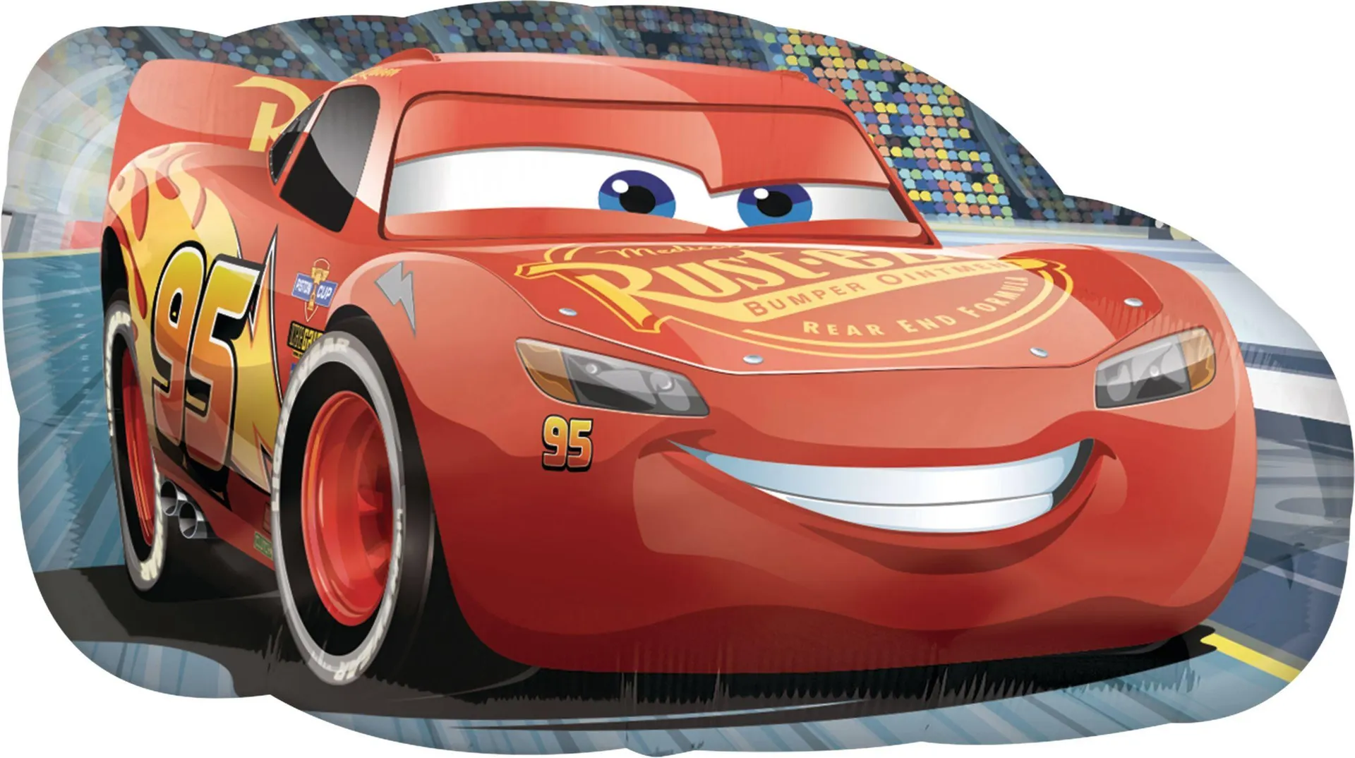 Disney Cars Lightning McQueen Satin Foil Balloon, Red, 30-in, Helium Inflation & Ribbon Included for Birthday Party