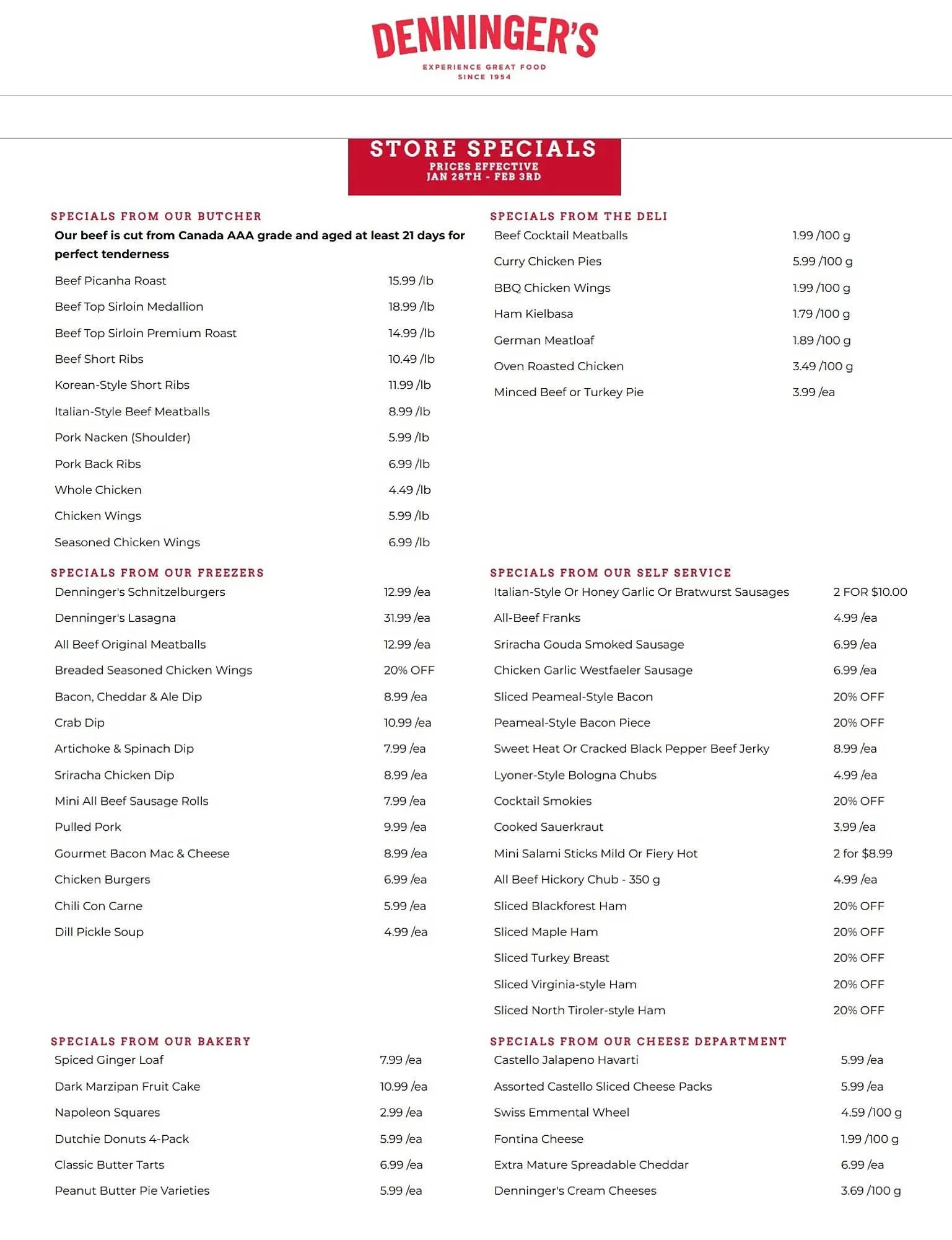 Denningers flyer - 1