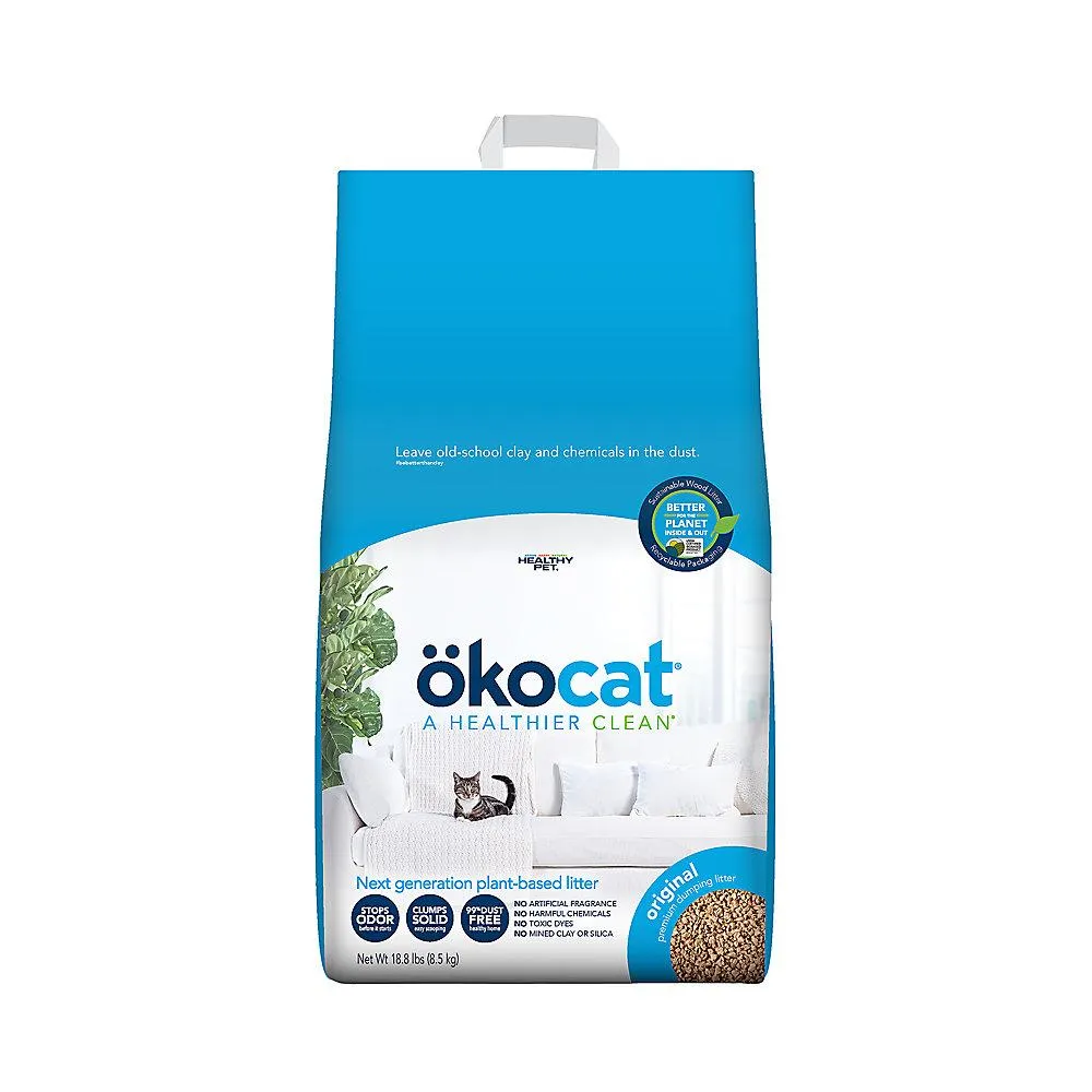Okocat® Original Clumping Wood Cat Litter - Low Dust, Natural