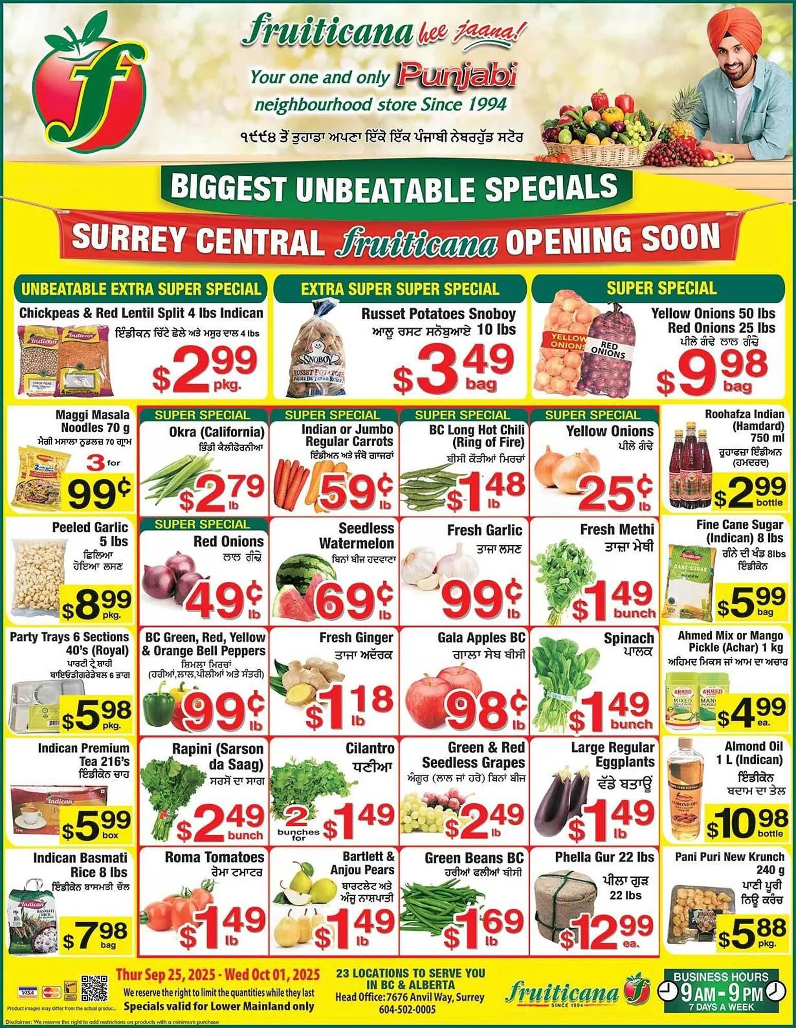 Fruiticana flyer from September 25 to October 1 2025 - flyer page 1