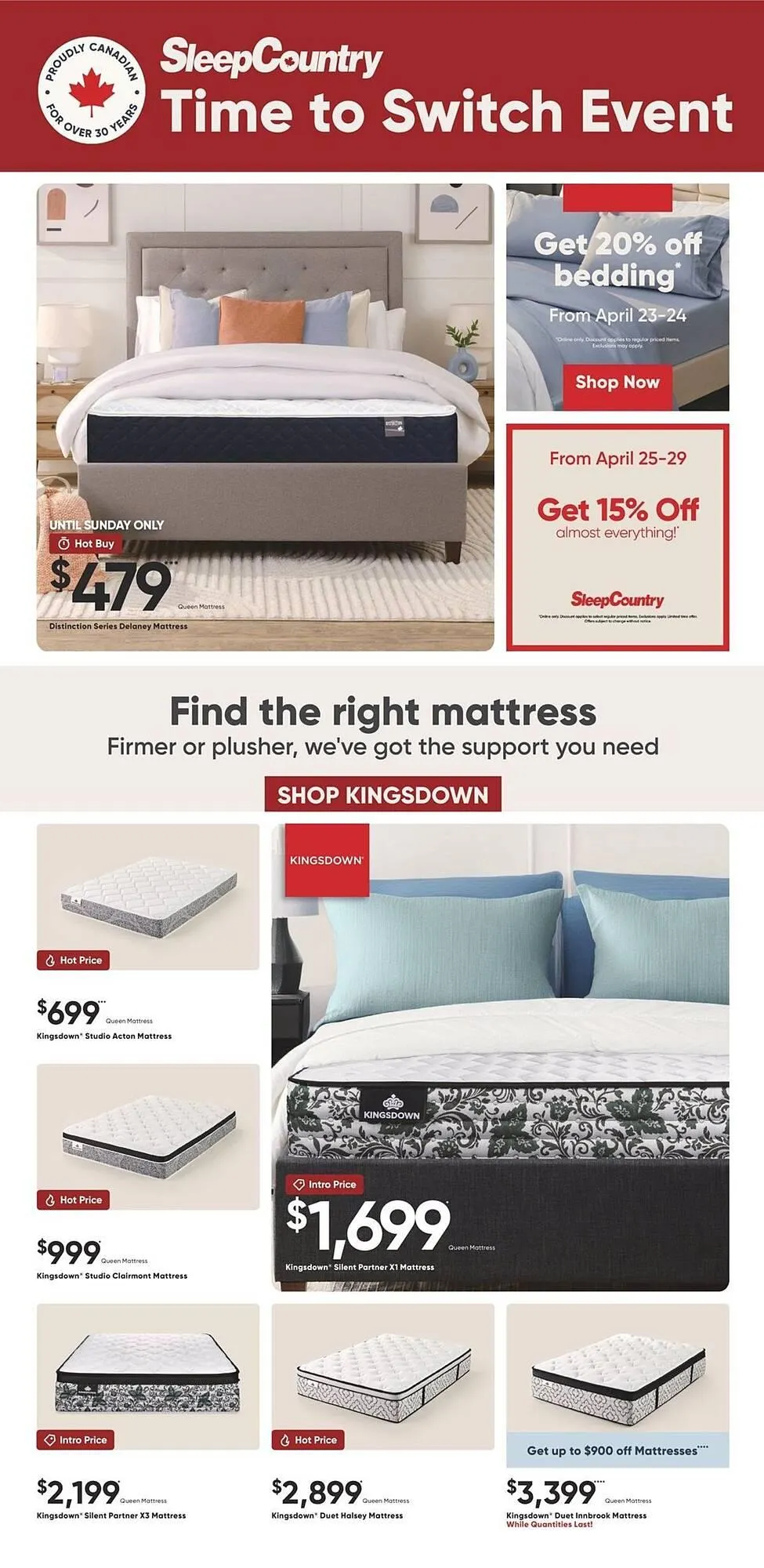 Sleep Country flyer - 1