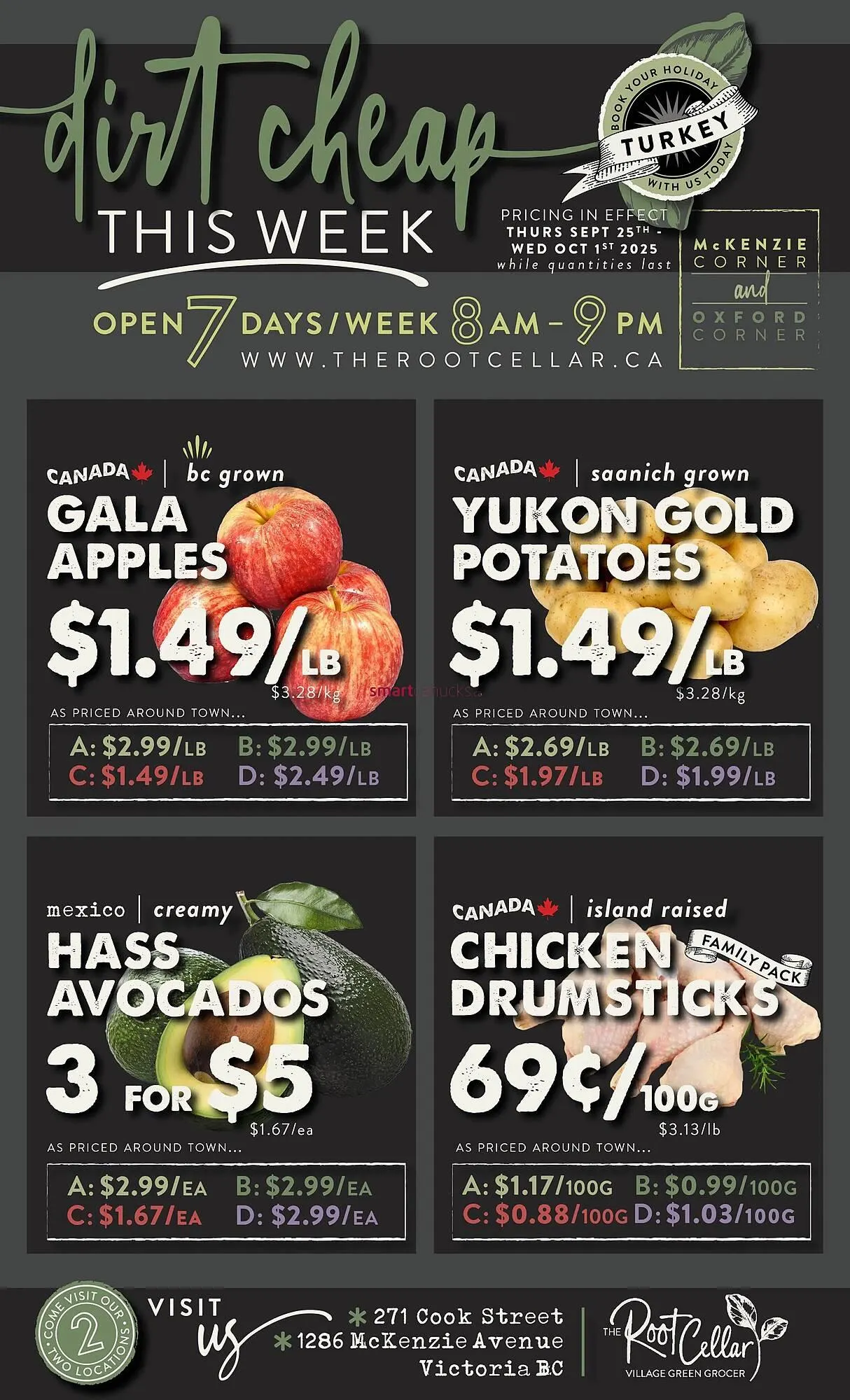 The Root Cellar flyer from September 25 to October 1 2025 - flyer page 1