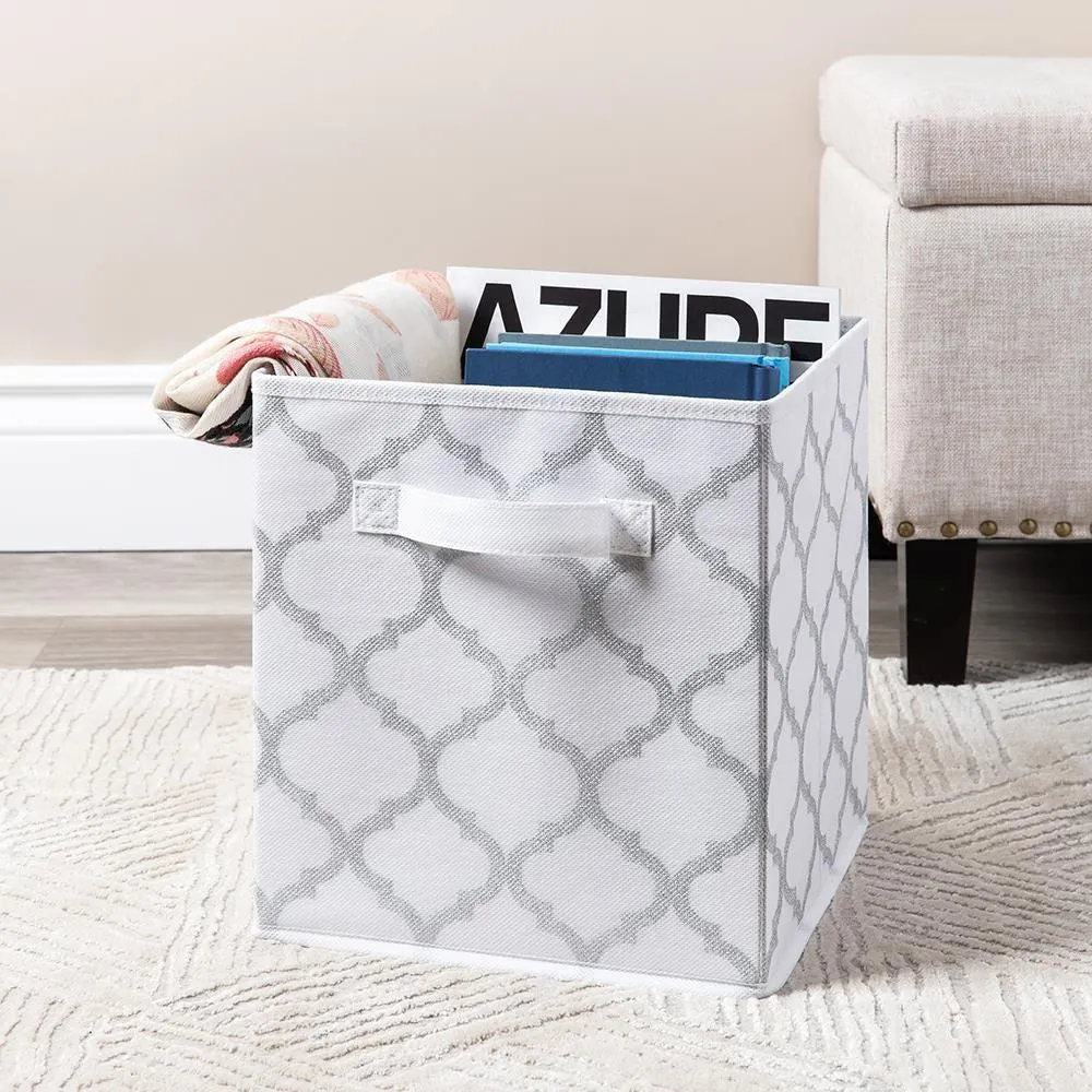 KSP Collapsible 'Ogee' Non-Woven Storage Bin (Silver)